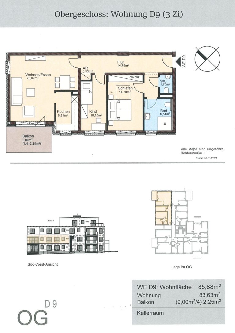 Obergeschosswohnung C7 2 Zimmer