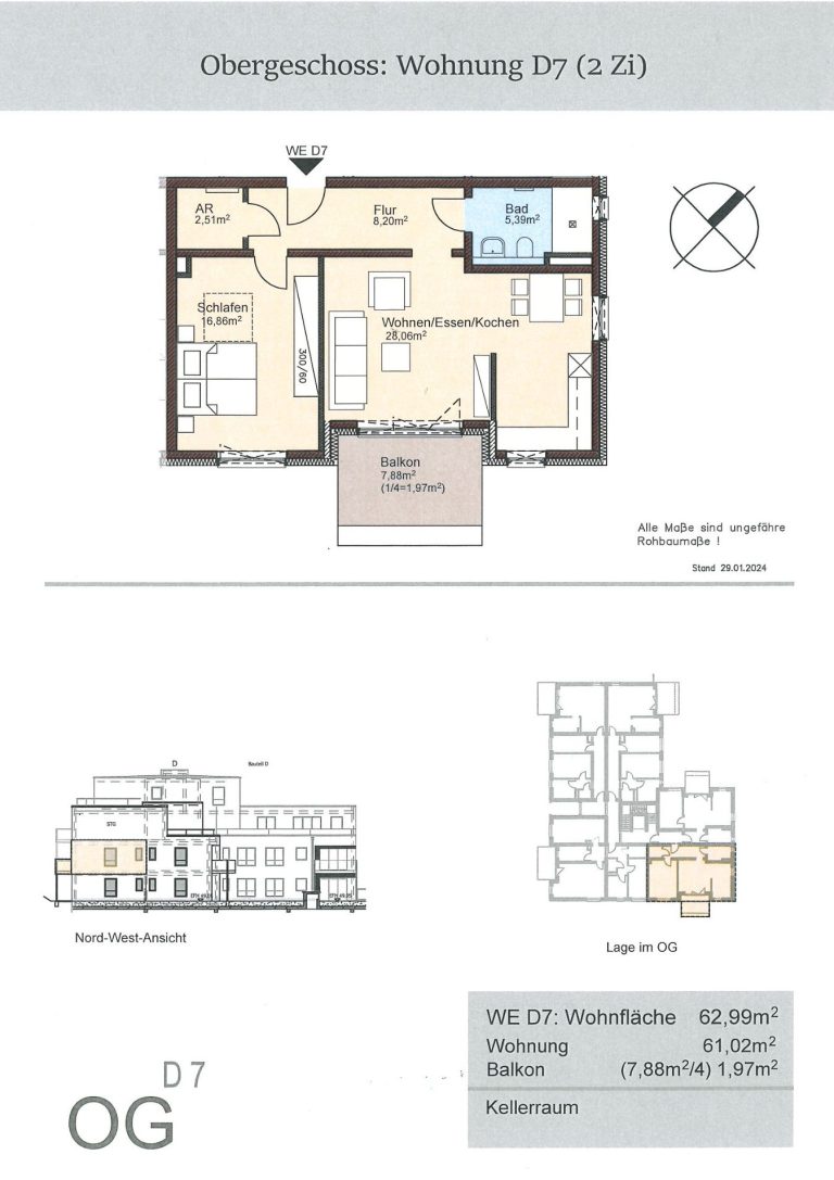 Obergeschosswohnung C7 2 Zimmer