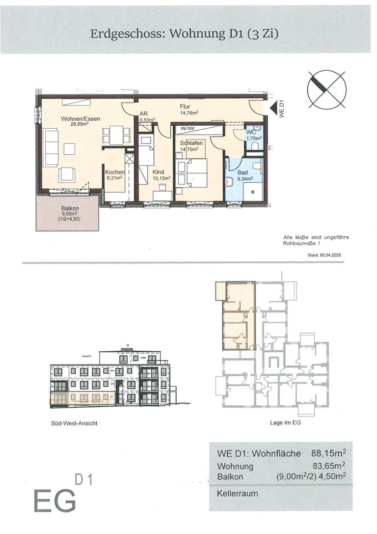 Obergeschosswohnung C7 2 Zimmer